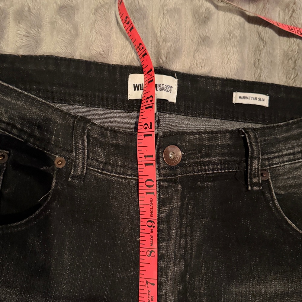 William Rast Manhattan Slim Faded Black Jeans Mens 36x30 Denim Pants - Picture 5 of 8
